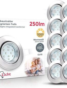 B.K.Licht LED Einbaustrahler, Leuchtmittel wechselbar, Warmweiß, LED Einbauleuchten, schwenkbar, weiß, inkl. 3W 250lm GU10, Decken-Spot