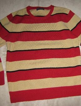 NEUw * Herren oder Damen * Unisex * Streifen * Wolle * Strick * Pullover "NEW SENSATION" Gr. 48- 50/ M * cremè- beige * rot * blau * - Riedlingen