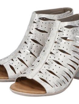 Rieker Sandalette, Sommerschuh, Sandale, Blockabsatz, im Metallic-Look