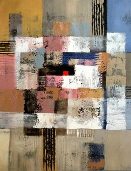 Großes neues BALI-Gemälde (110x110cm), Vielfarbige Komposition mit Viereck!! - Berlin