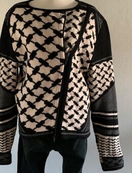 Lala Berlin | Biker Cardigan Kufiya | Schwarz Weiß | Top | Gr. L - Berlin