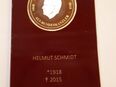 Gedenkprägung Helmut Schmidt mit 24 Karat Goldveredelung in 41236
