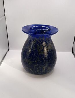Glasvase Vase 12cm hoch 9cm Öffnung - blaugrün gemustert - Essen