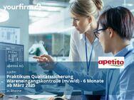 Praktikum Qualitätssicherung Wareneingangskontrolle (m/w/d) - 6 Monate ab März 2025 - Rheine