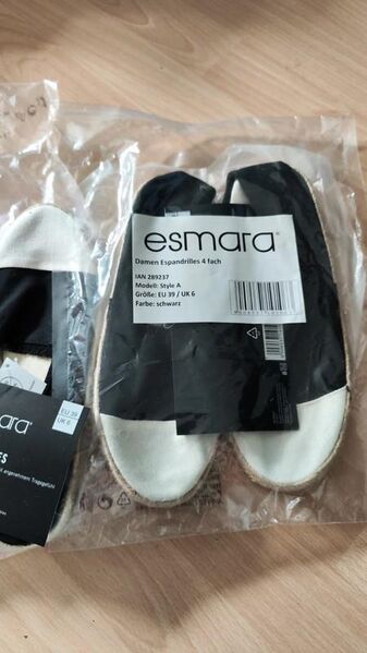 NEU Espadrilles schwarzweiß - Mörfelden-Walldorf