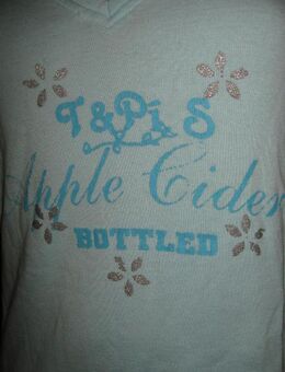 NEU Original VINTAGE Silber Glitzer Blumen Blüten Flower- Power Bodycon T-Shirt "X-mail" Gr. 40- 42/ M, türkis - Riedlingen