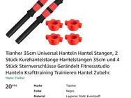 Hantelstange mit 2 Muttern, Hantelset, Gewindegriffe für Sport, Heimtraining - Leingarten