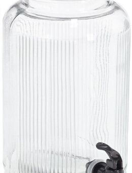 Zeller Present Getränkespender Glas mit Zapfhahn, Glas/Metall, vielfältig einsetzbar, 3900 ml, Riffeloptik