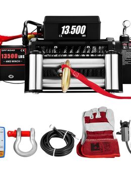 Elektrische Seilwinde Drahtseil 6,1t Winde 24m Motorwinde 4-Wege System Funkfernbedienung mit Zubehör Set - Wuppertal