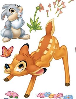 Komar Wandtattoo Bambi - Größe 50 x 70 cm (17 St), selbstklebend, Wandsticker, Kinderzimmer