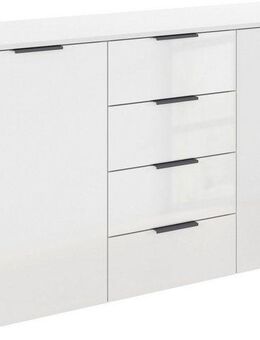 rauch Kombikommode Sideboard Schubladenkommode AGORDO mit Dekor- oder Hochglanzfront (in zwei Griff-Farben), mit 4 Schubkästen und 2 Türen sowie Metallgriffen MADE IN GERMANY