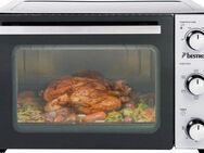 bestron Minibackofen 2-in-1 Gerät, mit Drehspieß, 1500 W, Edelstahl, Schwarz