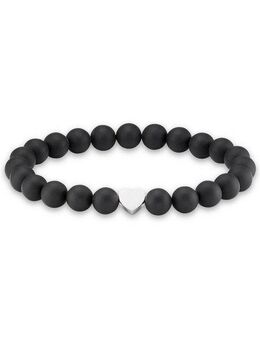 Firetti Armband Schmuck Geschenk Herz Element, Steinarmband, Partnerarmband, Made in Germany - mit Onyx oder Tigerauge