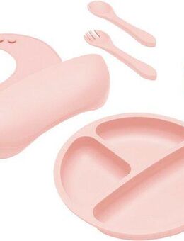 Fillikid Kindergeschirr-Set Silikonset (4-tlg), 1 Personen, Silikon, inkluisve Lätzchen