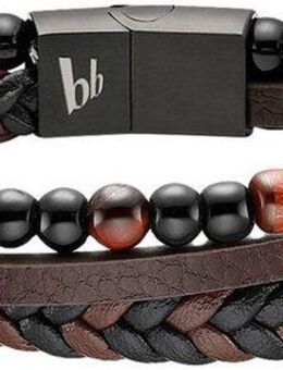 Bruno Banani Lederarmband Schmuck Geschenk Armband, B4096B/20/00/21, mit Tigerauge (synth)