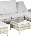 Gartenmöbel-Set für 4 Personen aus PE-Rattan - NEU und original verpackt eine 4-teilige Rattan-Sitzgruppe von Outsunny in 59423