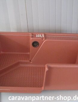 Duschwanne / Duschtasse ca. 103 x 71 Wohnwagen / Wohnmobil terracotta gebraucht (Einstieg links) aus Bürstner 5104 - Schotten Zentrum