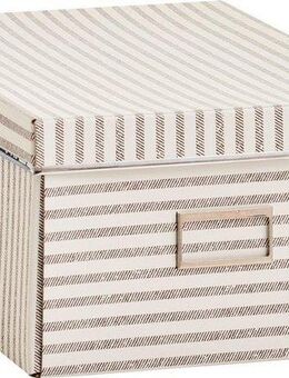 Zeller Present Aufbewahrungsbox Stripes, Pappe, beige