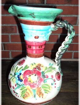Vintage KERAMIK KANNE - KRUG - VASE, ~30 cm, Henkel, Handbemalung, Style ~ aus den 60ern. - Krummhörn