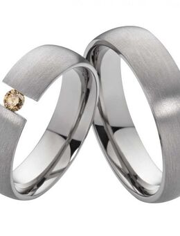 Titanringe gravierbare T137 mit Diamant breite 6mm - Aholming