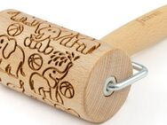folkroll Teigroller Elefanten Buchenholz, (1-tlg), Keksteig im Handumdrehen mit Motiv versehen