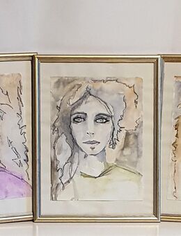 Aquarellzeichnungen mit Rahmen - Rietschen