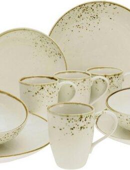 CreaTable Kombiservice Nature Collection (16-tlg), 4 Personen, Steinzeug, Reaktivglasur, jedes Stück ein Unikat