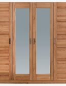 Kleiderschrank 4trg. mit Spiegel Pia 4S Kernbuche teilmassiv geölt in 32278