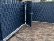 25m Doppelstabmattenzaun H-1,83, 8/6/8 inkl. Gartentür 1m breit - Bremerhaven