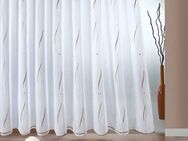 Weckbrodt Gardine VIVIEN, Smokband (1 St), halbtransparent, Voile, echte Stickerei, Voile, Allover, Motiv, Halbtransparent, gebogt, Store