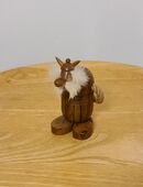 sehr seltene Holzfigur Asterix & Obelix Handarbeit 12cm Wikinger 70er Jahre in 45219