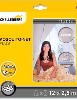 SCHELLENBERG Fliegengitter-Gewebe Insektenschutz-Vorhang Plus Betthimmel, (Set, 1-St), Moskitonetz Baldachin für das Bett, 2,5 m x 12 m, weiß
