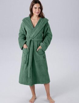 Bruno Banani Unisex-Bademantel Robby, ideal für Sauna & Spa, Hotelbademantel, Morgenmantel, Langform, Walkfrottee, Kapuze, Gürtel, Damen & Herren Bademäntel, Baumwolle, mit Taschen, Reise, Sauna, S-3XL