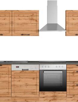 KOCHSTATION Küchenzeile KS-Lani, mit MDF-Fronten, Breite 240 cm, wahlweise mit E-Geräten, Höhen-Ausgleichsfüße 0-4 cm