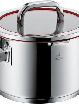 WMF Fleischtopf Function 4, Cromargan® Edelstahl Rostfrei 18/10 (2-tlg), wärmereduzierende Griffe, mit 4 Abgießfunktionen, Innenskalierung