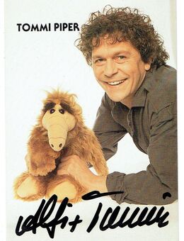 originale Autogrammkarte Tommi Piper mit Alf i - Fulda Zentrum