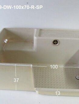 Duschwanne / Duschtasse 100 x 70 Wohnmobil / Wohnwagen (Einstieg rechts) Sonderpreis - Schotten Zentrum