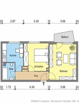 Sanierte 2 Zimmerwohnung mit Balkon - Frankfurt (Main)