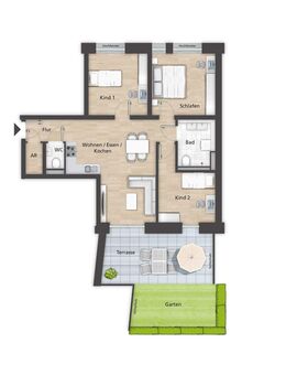 Helle 4-Zimmer-Terrassenwohnung – Ihr neues Zuhause wartet! - Bamberg