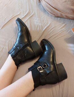 Stiefelletten Damen 40 schwarz Gold - Bestensee