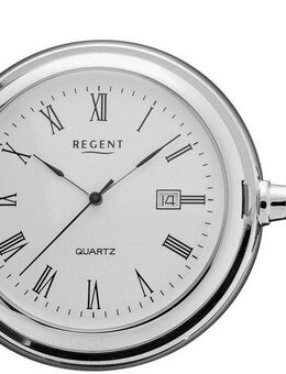 Regent Taschenuhr P737-19527740, (Set, 2-tlg., mit dazu passender Kette), Quarzuhr, Herrenuhr, Datum, Acrylglas, Geschenkidee