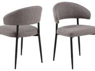 ACTONA GROUP Esszimmerstuhl Edina Stuhl, Wohnzimmerstuhl, Stoff, schwarze Stahlbeine, 2er-Set