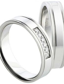 Edelstahlringe mit Zirkonia Stein AB1556-AB1557 - Aholming