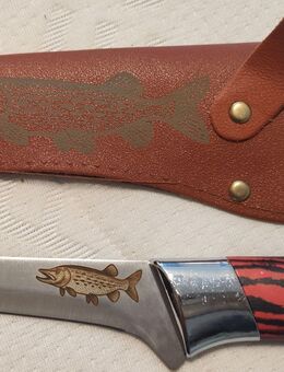 Anglermesser mit Scheide inkl. Gravur Hecht - Osterode (Harz)