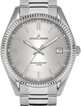 Jacques Lemans Quarzuhr Derby 50-3B, Armbanduhr,Herrenuhr,Damenuhr,Edelstahlarmband,bis 10 bar wasserd.