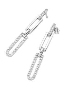 Smart Jewel Paar Ohrhänger mit Behang, beweglich,mit weißen Zirkonia, Silber 925
