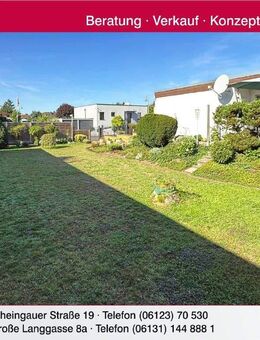 Großer massiv gebauter Flachdach-Bungalow mit Terrasse und schönem Garten - Ingelheim (Rhein)