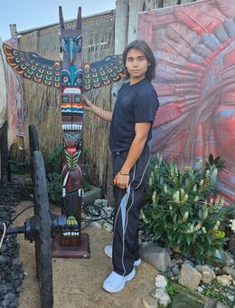 Totem pole Marterpfahl aus Albesia Holz Garten-haus Dekoration Höhe 2,00 Totem pole wooden, Totempfahl - Wehr (Rheinland-Pfalz)