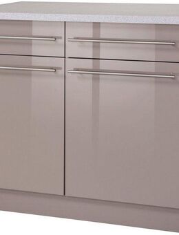 wiho Küchen Unterschrank Chicago 100 cm breit, 2 Schubkästen und 2 Türen, für viel Stauraum