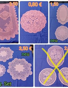 Tisch-Deckchen, Läufer ein 3er Set, rosa/altrosa, neu - Immenhausen